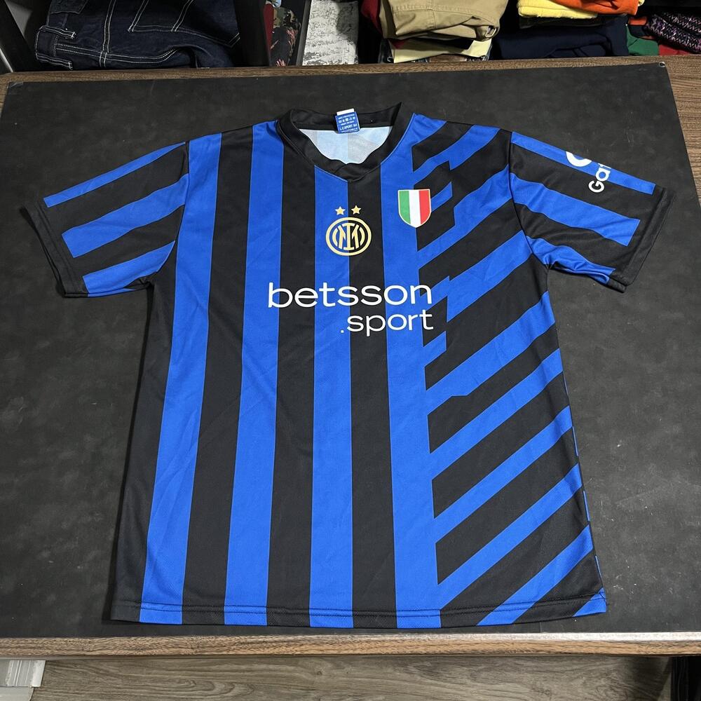 Inter Milan Jersey Mens Large Blue Soccer Lautaro 10 Betsson Made In Italy